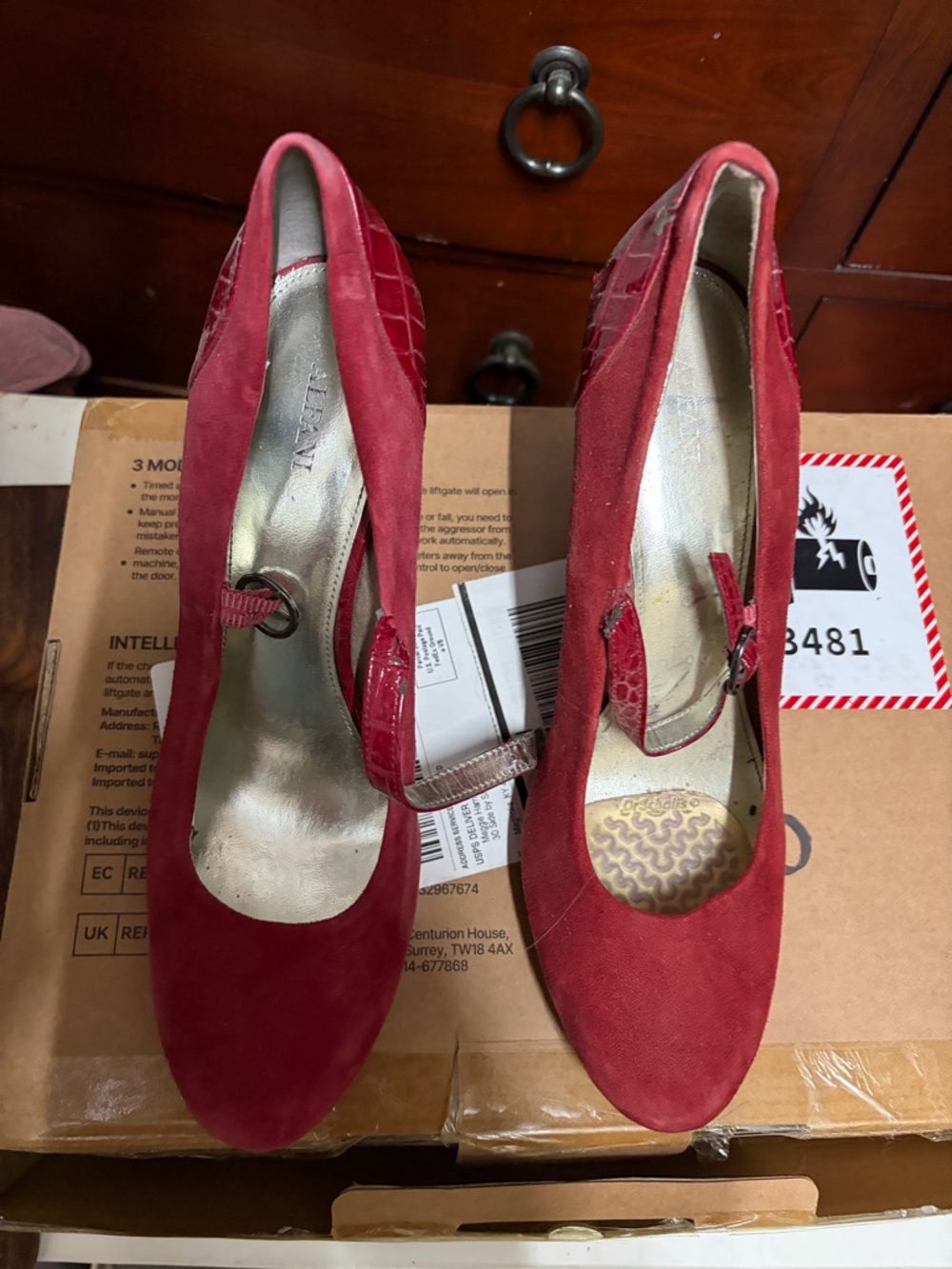 Alfani Red Suede Mary Jane Heels